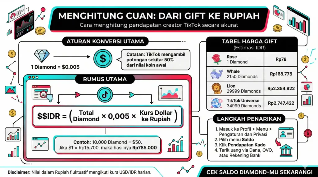 Cara Menghitung Rupiah dari Gift TikTok\