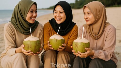 Prompt Gemini AI Wanita Berhijab di Pantai